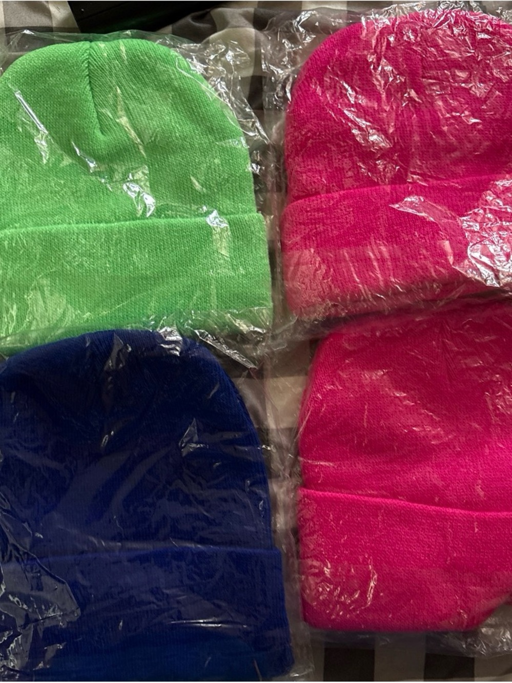 Unisex Bright Beanie Pack set of 6 new - Picture 2 of 2